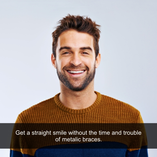 Man smiling with perfectly straight teeth